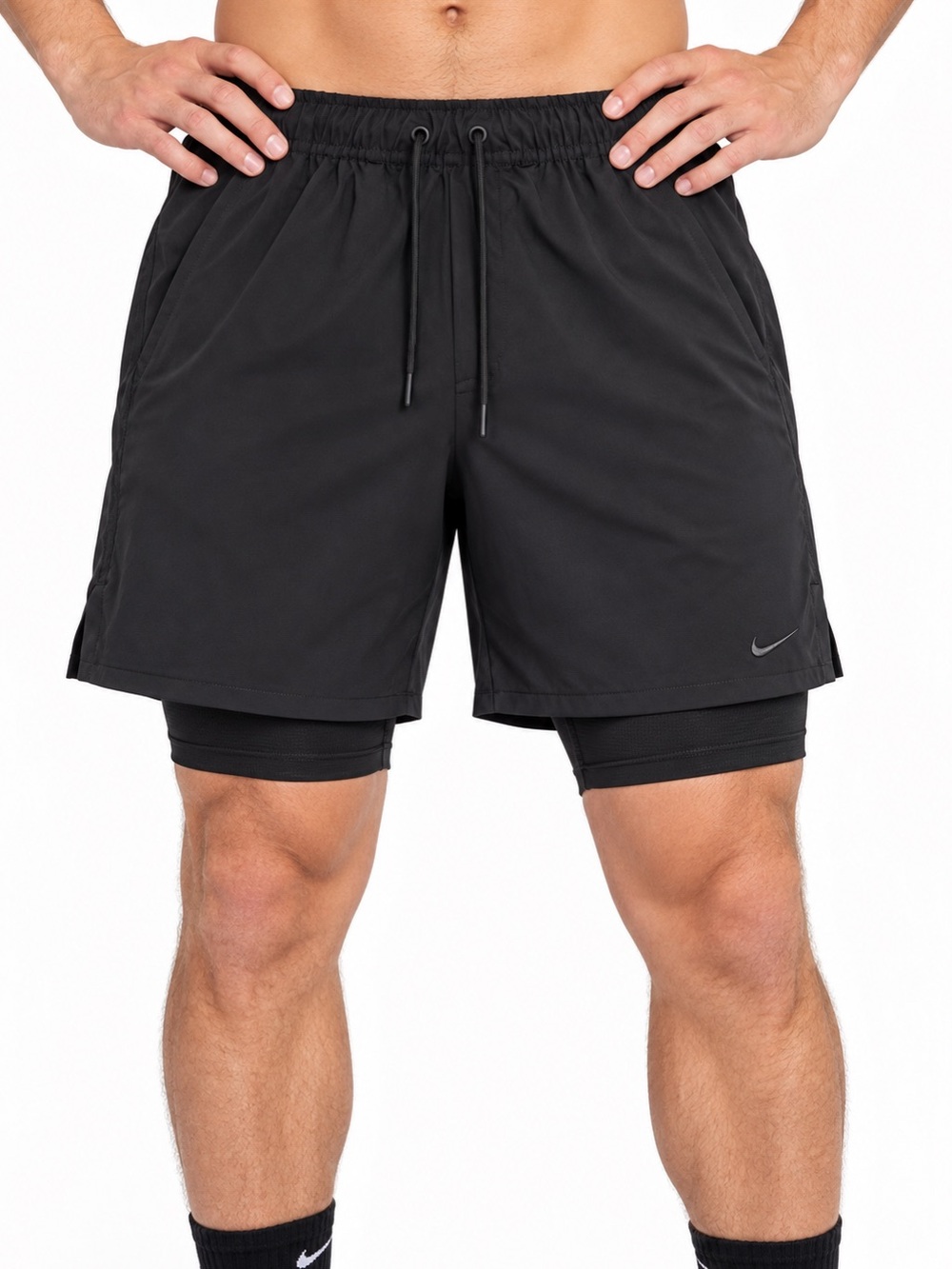 Nike Men’s Dri-FIT Unlimited 7” 2-in-1 Training Lined Shorts Black S NWT